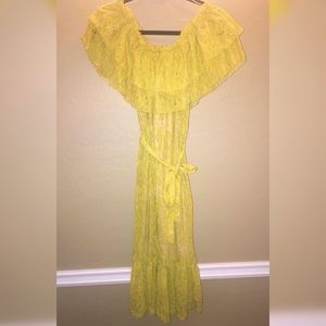 NWT Zara Yellow Off Shoulder Lace Dress